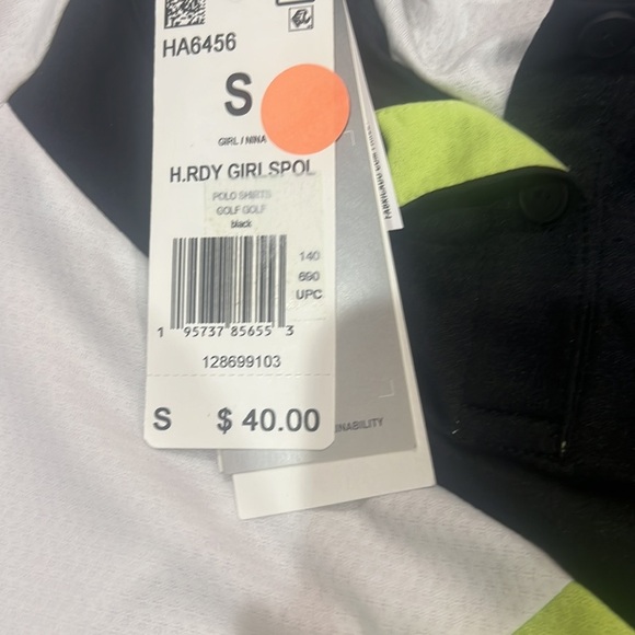 Adidas Heat Ready Girls Polo Green Black White Size Small NWT - Picture 4 of 4